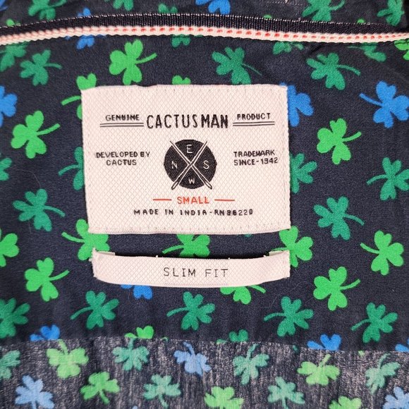 Cactus Man St. Patrick's Day Button Front Shirt Size S - Picture 4 of 5